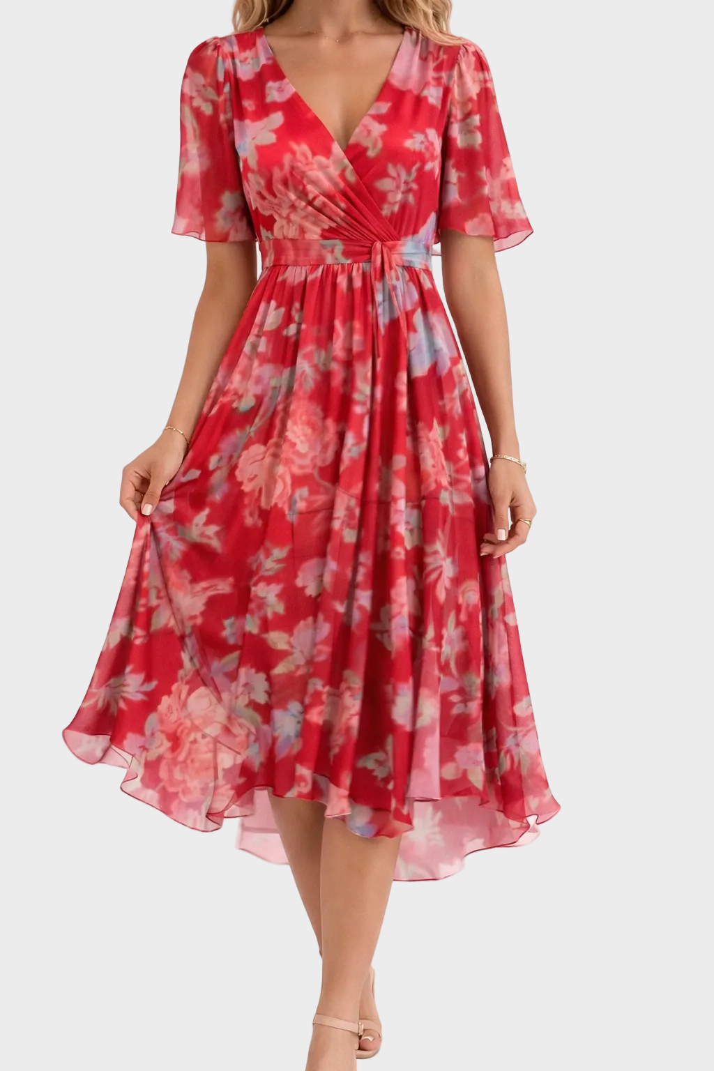 Mia - Elegancka Mini Sukienka Kwiatowa