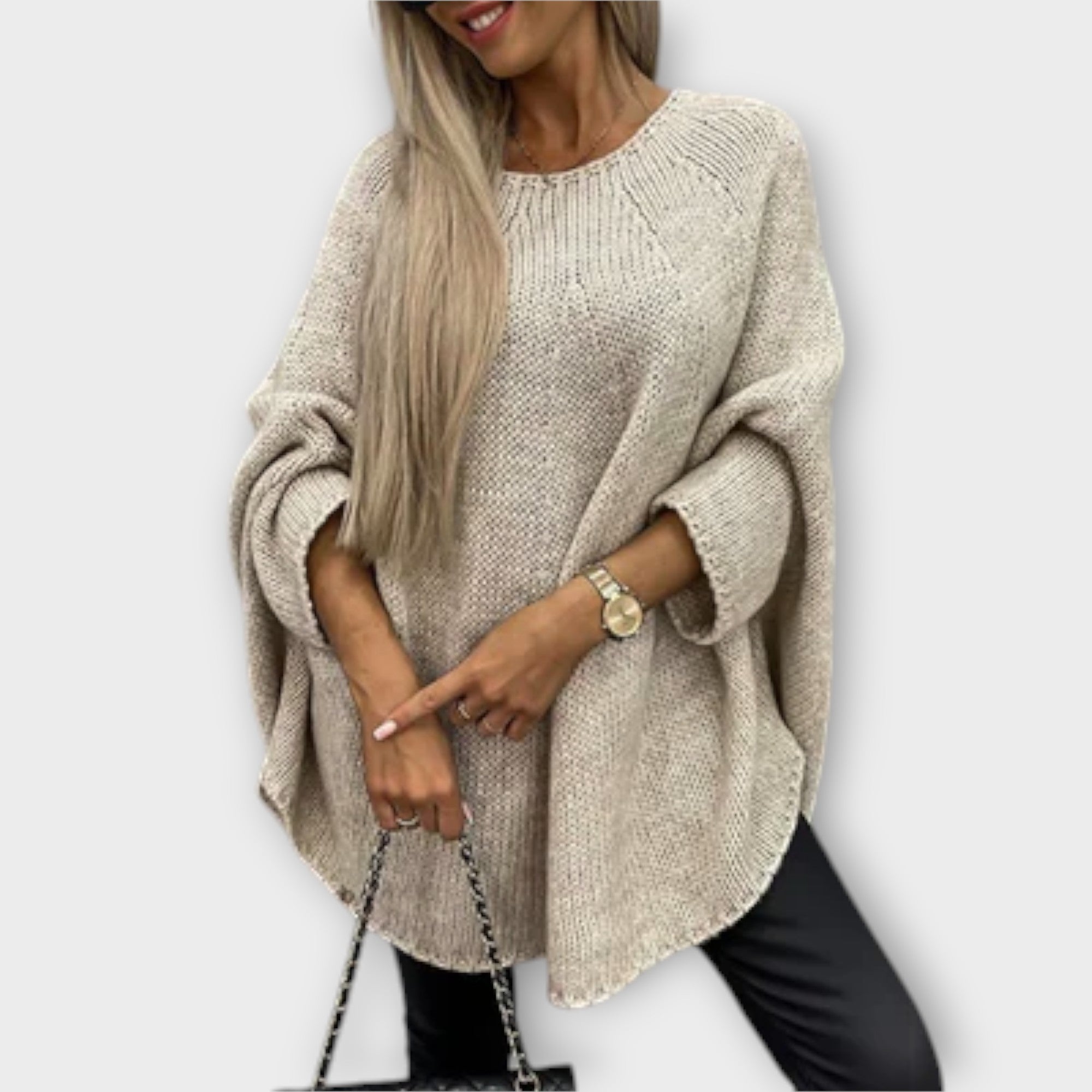 Isabelle - Stylowy damski sweter z okrągłym dekoltem