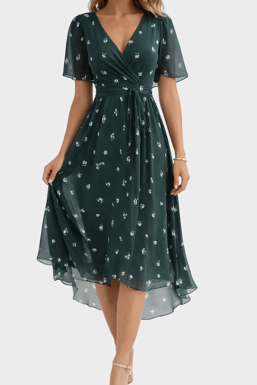 Mia - Elegancka Mini Sukienka Kwiatowa